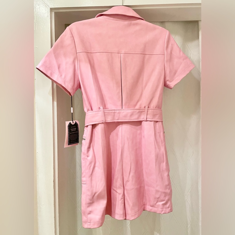 Avec Les Filles Pink Vegan Leather Romper - Picture 6 of 8